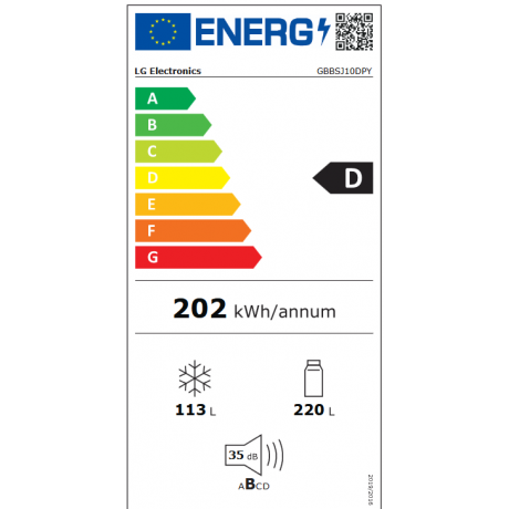 LG GBBSJ10DPY Ψυγειοκαταψύκτης 333lt Full No Frost 186cm Inox LG GBBSJ10DPY Ψυγειοκαταψύκτης 333lt Full No Frost 186cm Inox
